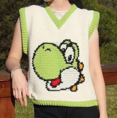 Yoshi Vest Crochet Pattern by Cherilyn Crochet