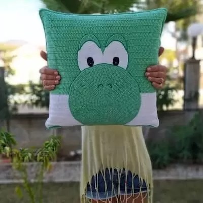 Yoshi Pillow Cover Crochet Pattern by Dilek Design