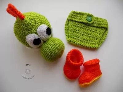 Yoshi Baby Costume Crochet Pattern by Tina Crochet Patterns